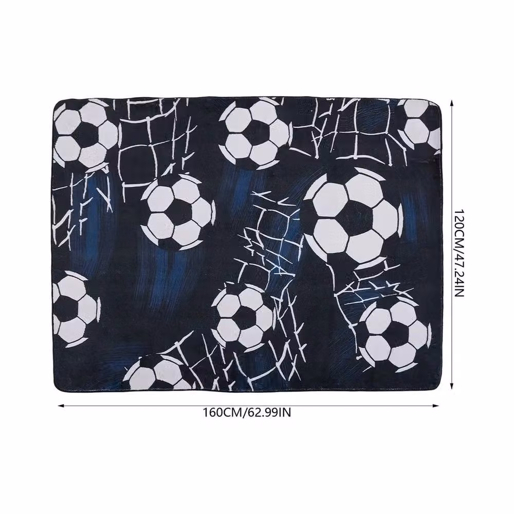 KORVIXA Football Floor Rug in Blue, W/D: 100 x 110 cm – 2