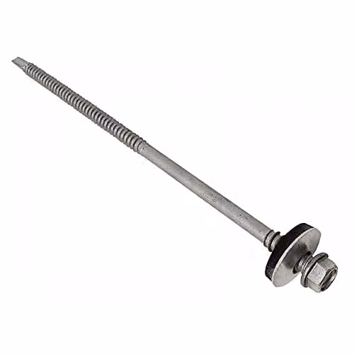 Forgefix Self-Drilling Steel Screws in Black or Silver, 5.5 x 225 mm, Pack of 50