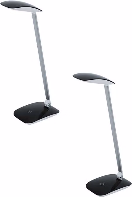 Loops 2 Pack Black Dimmable LED Table Desk Lamps with 4.5W Bulbs Included – 1