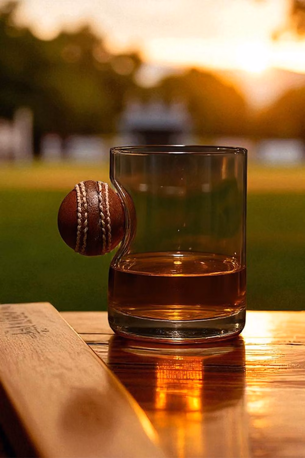 Bar Bespoke Cricket Set Cricket Bat Opener and Cricket Ball Tumbler in Clear Glass – 2