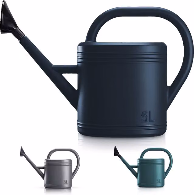 Keplin 5L Plastic Watering Can with Stainless Steel Sprinkler Rose in Blue