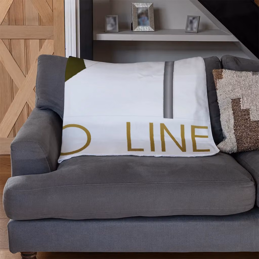 Benjamin Tate Design Art Deco Metro Line Fleece Blanket in Gold and Beige, W/D/H: 120 x 150 cm – 3