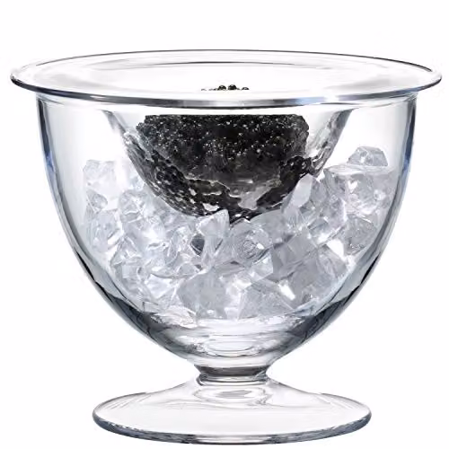 LSA International Serve Caviar Set, Transparent Mouthblown and Handmade Glass, Diameter: 14 cm – 1
