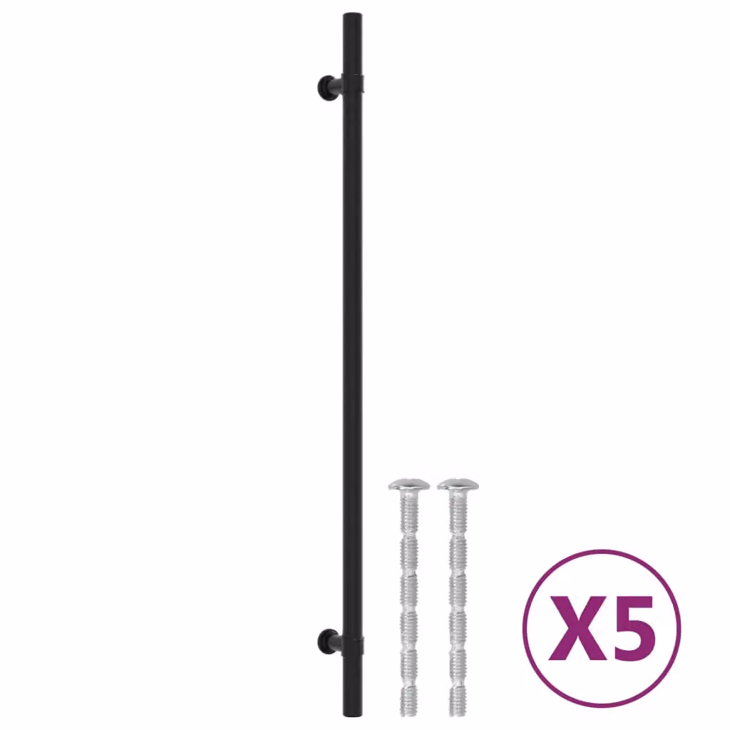 Berkfield Home Matt Black Stainless Steel Cabinet Handles, 5 Pack, Length: 320 mm – 2