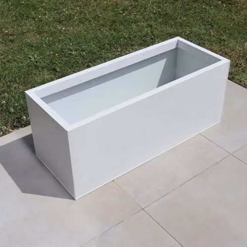 Tulipy Galvanised Steel Trough Planter, Matte White, W: 24 cm, D: 24 cm, H: 24 cm – 5