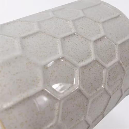 Leaf White Honeycomb Ceramic Tabletop Planter, W/D/H: 14 x 14 x 16 cm – 2