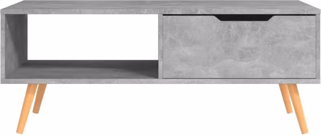 Berkfield Home Elegant Coffee Table in Concrete Grey, W/D/H: 100 x 49.5 x 43 cm