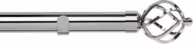 Terrys Cage 28mm Eyelet Curtain Pole in Chrome Silver Metal