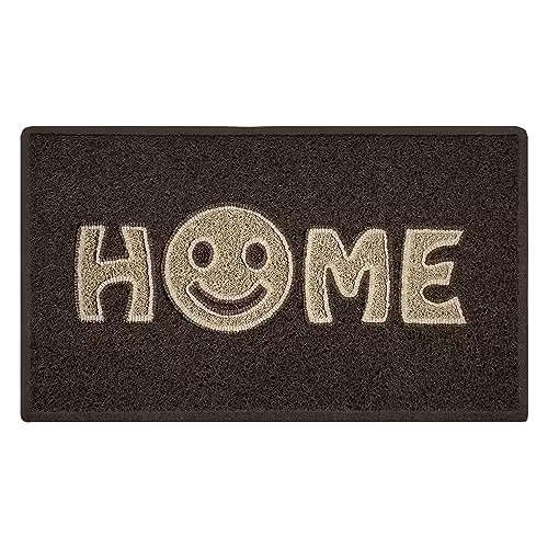 Nicoman Happy Smile Face Doormat in Brown and Beige, W/D: 75 x 44 cm – 1