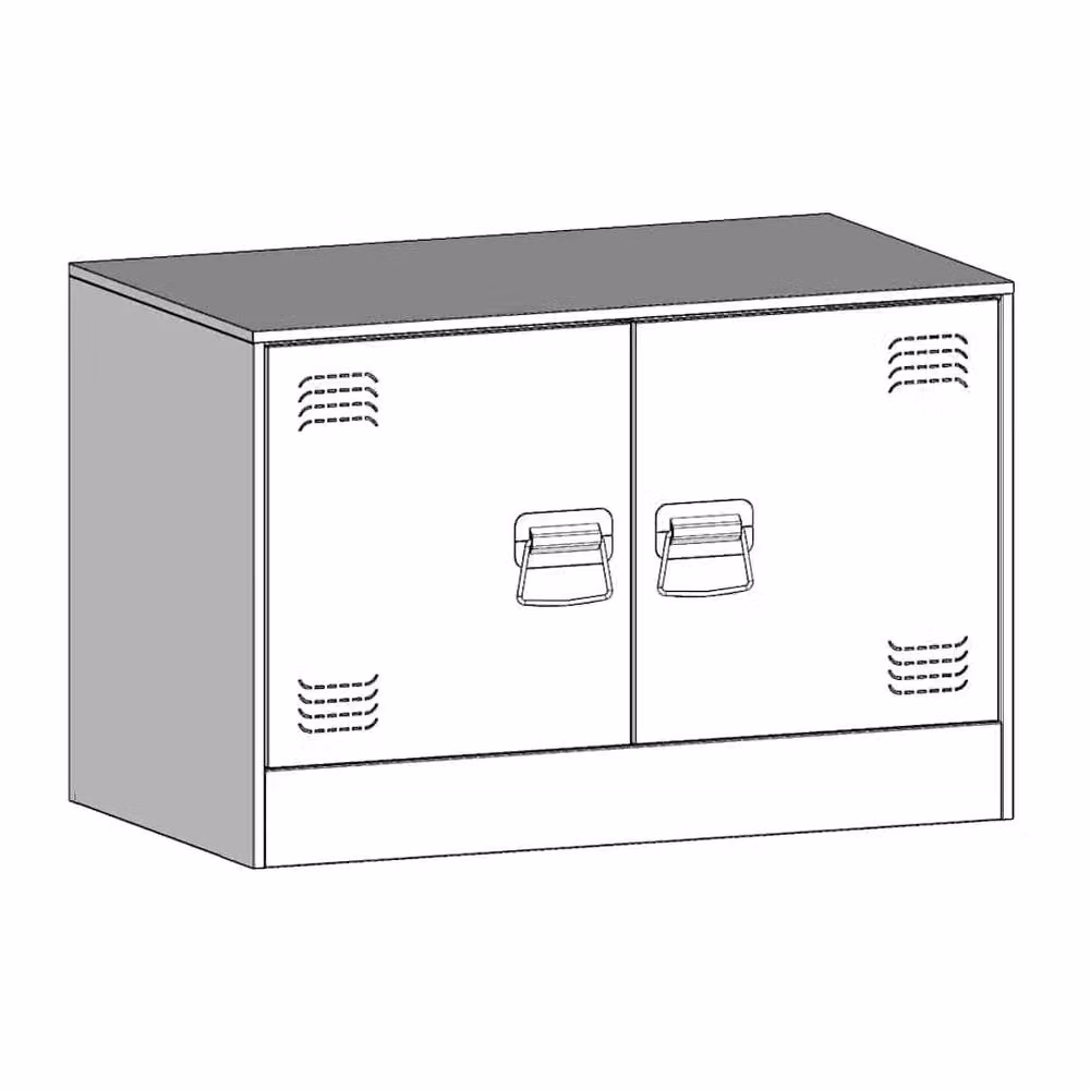 Berkfield Home Set of 2 Anthracite Steel TV Cabinets in Dark Grey, W/D/H: 67 x 39 x 44 cm – 7