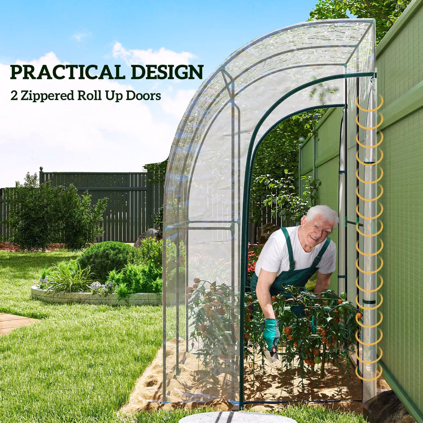 Outsunny Walk-In Lean To Greenhouse with Accessories, W/D/H: 143 x 118 x 168 cm – 4
