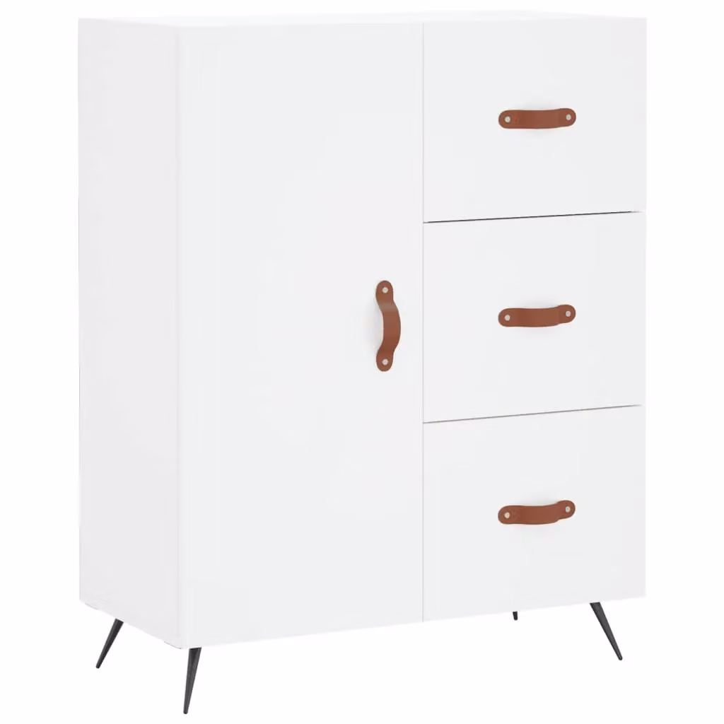 Berkfield Home White Classic Sideboard in Matt MDF and Metal, W/D/H: 69.5 x 34 x 90 cm – 2
