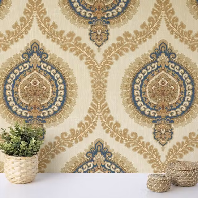 Sunhani Classic Abstract Striped Wallpaper in Yellow and Grey