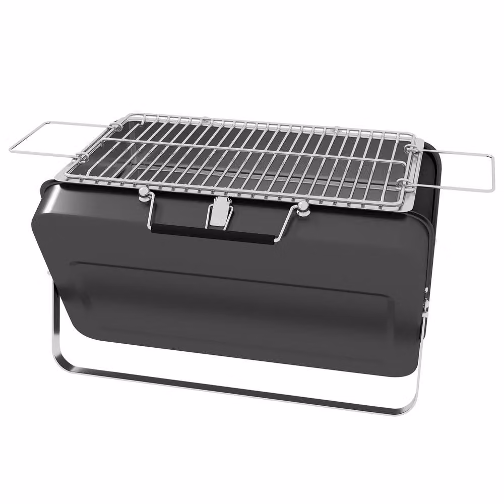 Rolipo Metal Portable Tabletop Charcoal BBQ Grill, Black, W/D/H: 30 x 30 x 28 cm – 2
