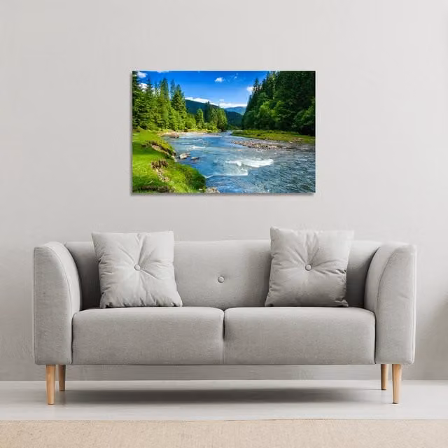 Benjamin Tate Design LTD Beautiful Scenery Canvas Print, Multicolour Blue, W: 31 cm, H: 41 cm