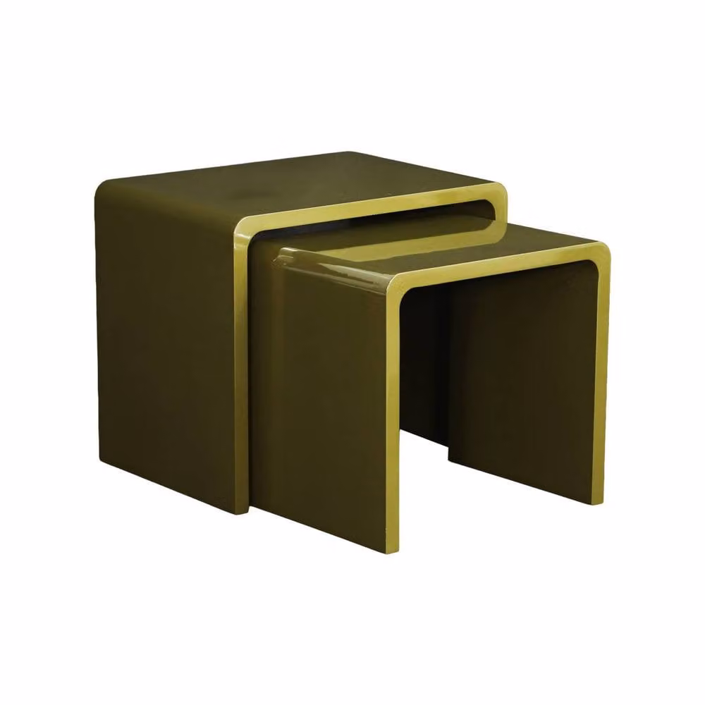 sweeek Set of 2 Nesting Tables with Glossy Finish in Beige – 2