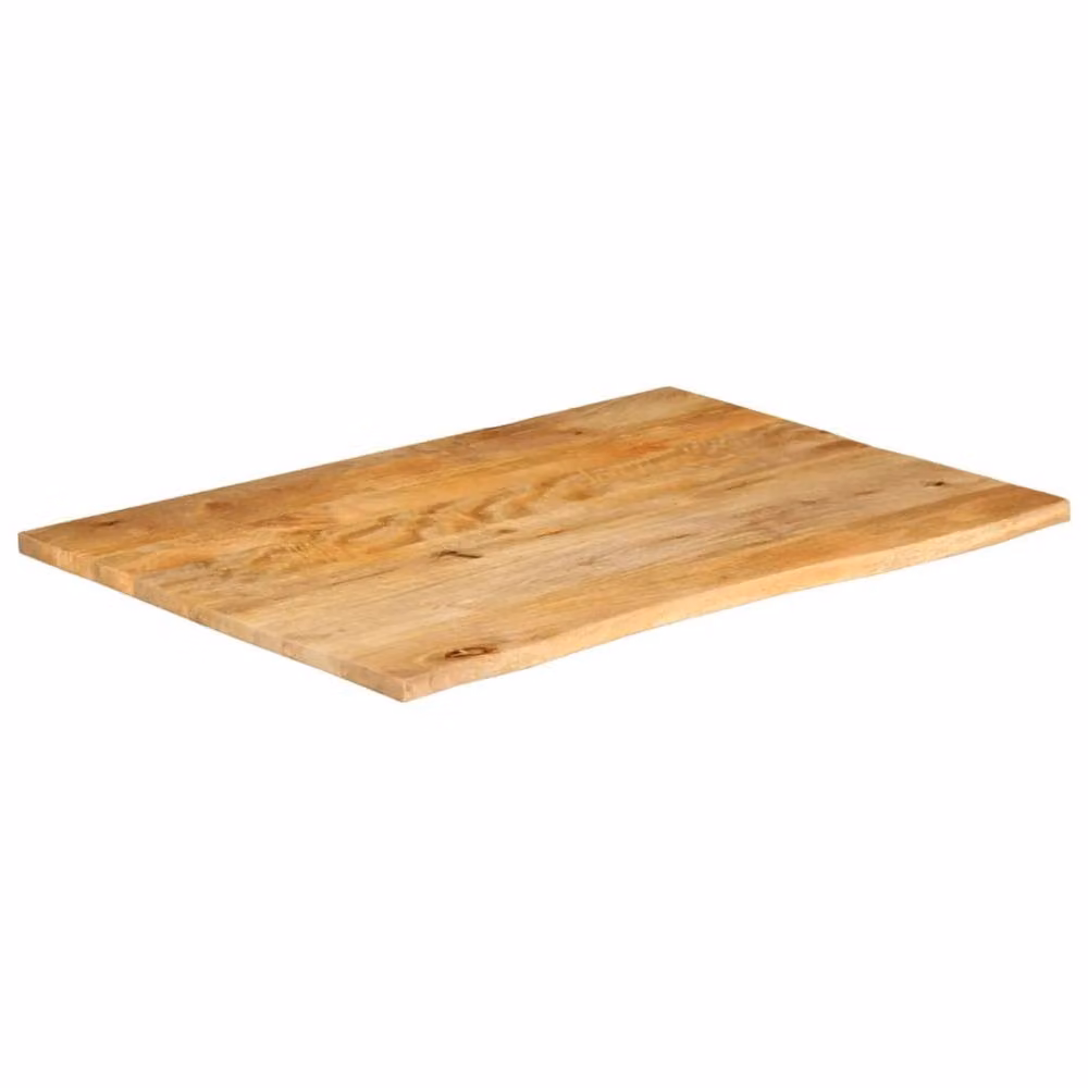 Berkfield Home Table Top Live Edge Solid Mango Wood in Brown, W: 100 cm, D: 80 cm, H: 3.8 cm – 2