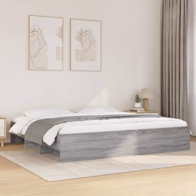 Berkfield Home Super King Bed Frame in Grey Sonoma, W/D/H: 180 x 200 cm – 1