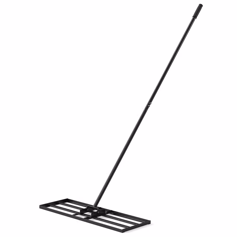 Costway Lawn Leveling Rake with Adjustable Handle in Black – 4