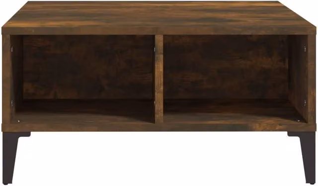 Berkfield Home Modern Square Coffee Table in Smoked Oak Brown, W/D/H: 60 x 60 x 30 cm