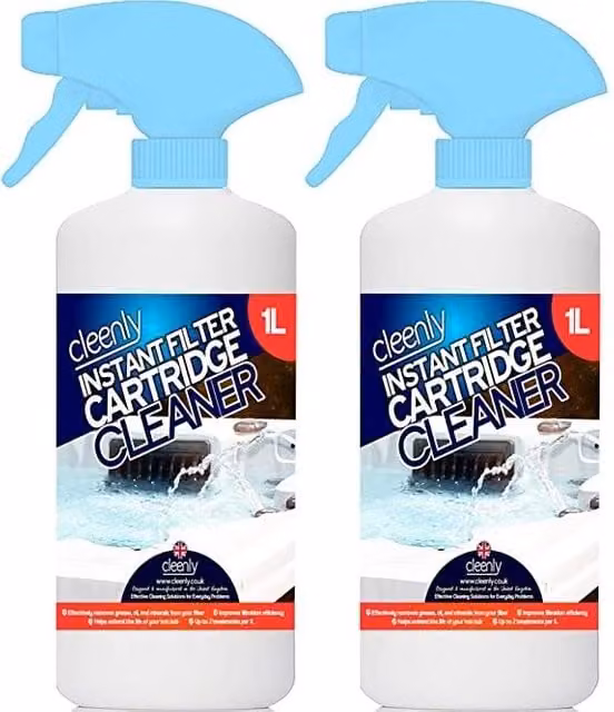 cleenly Instant Hot Tub and Pool Filter Cartridge Cleaner, 2L – 1