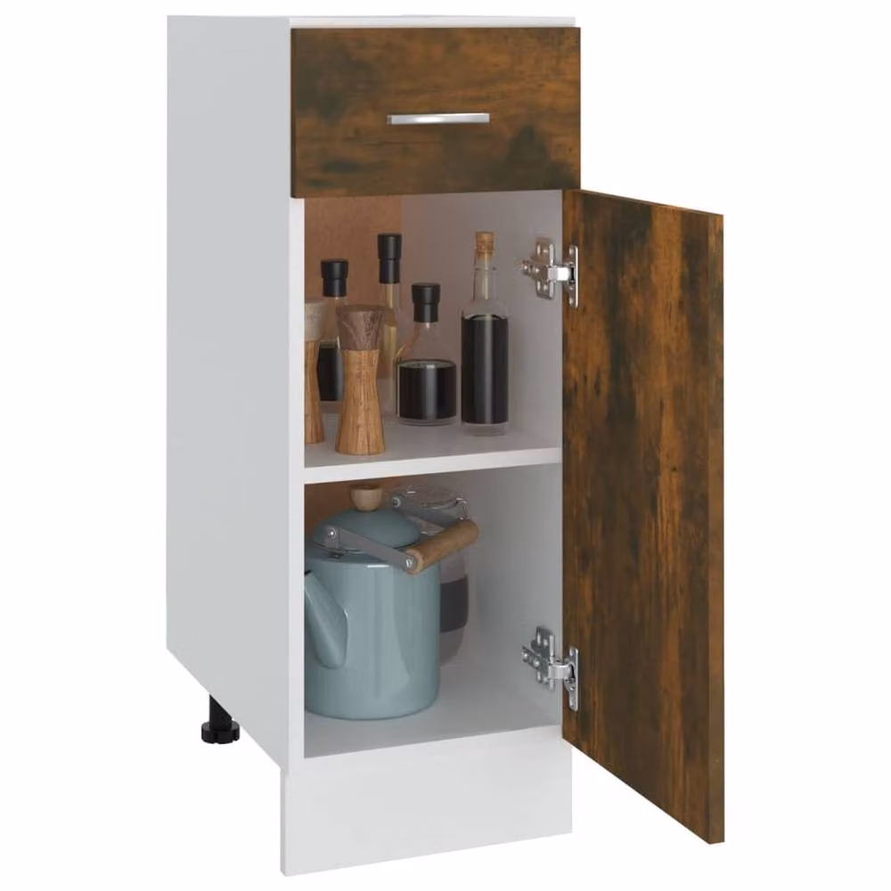 Berkfield Home Smoked Oak Kitchen Base Unit in Brown, W/D/H: 30 x 46 x 81.5 cm – 4