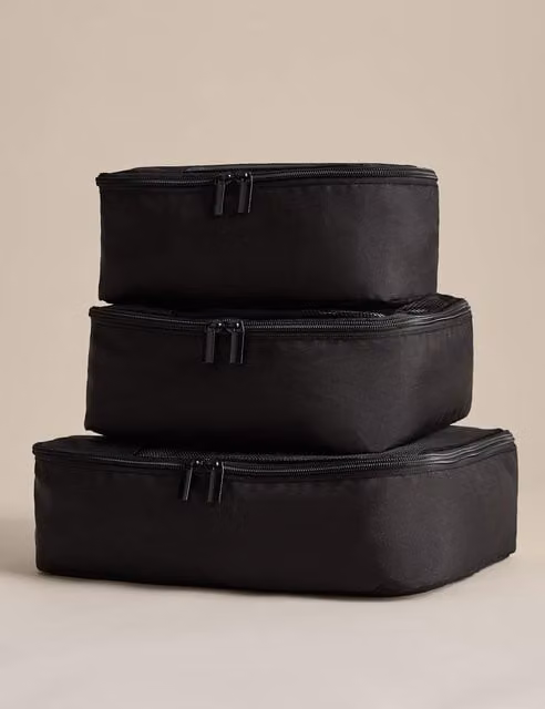 M&S Set of 3 Packing Cubes, Black