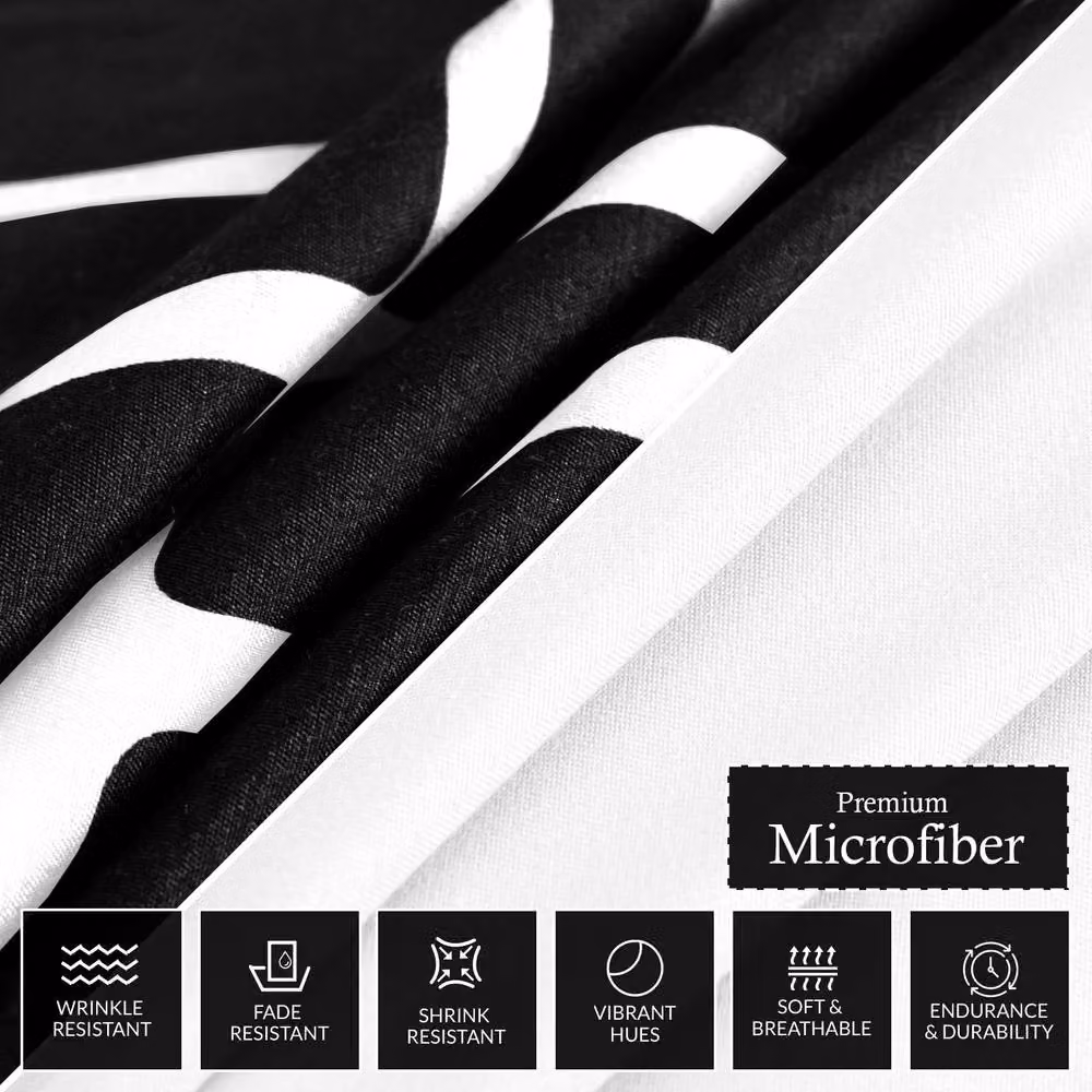 Pamposh Reversible Microfibre Duvet Cover Set in Jet Black, 200 x 200 cm – 6