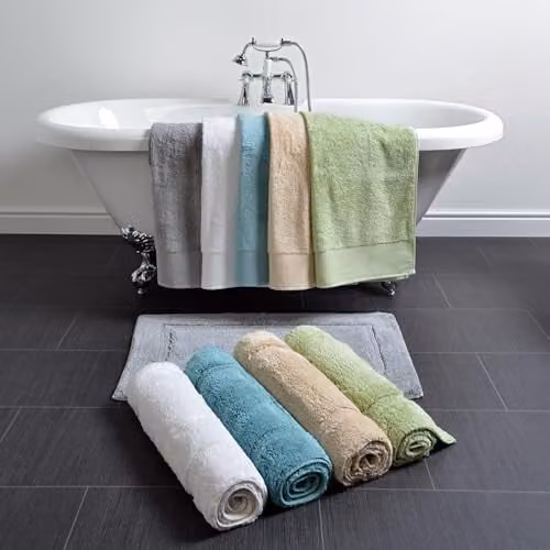 Allure Bath Fashions Bamboo Cotton Non-Slip Bath Mat in Sand, W: 50 cm x L: 80 cm – 1