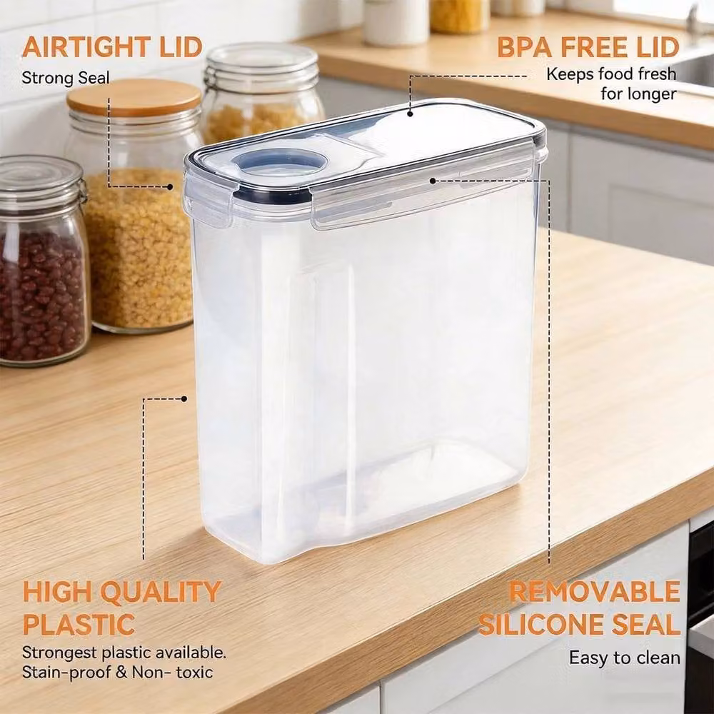 EONLION 4-Pack Airtight Cereal Storage Containers, 4L, Transparent Plastic – 2
