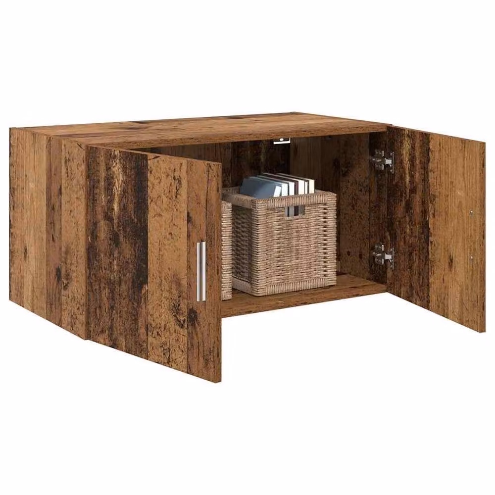 Berkfield Home Wall Mounted Cabinet in Brown Old Wood, W/D/H: 80 x 42.5 x 40 cm – 2