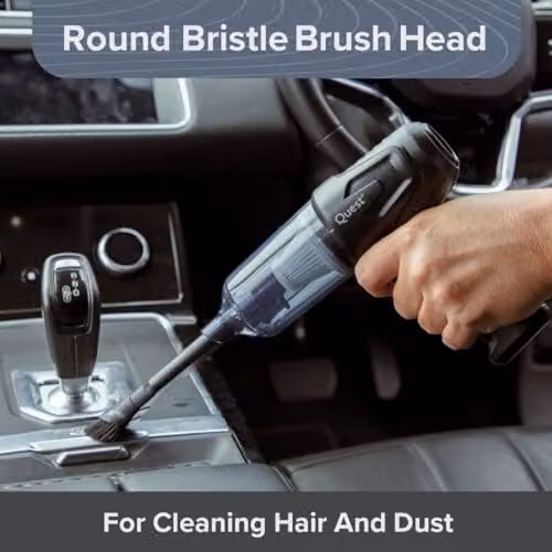 Quest Handheld Car Vacuum and Blower with 6 Attachments, 12000Pa High Power Suction, HEPA Nano Filter and USB Charging in Grey and Black – 5