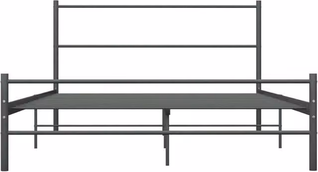 Berkfield Home Elegant Metal Bed Frame, Grey, W/D/H: 160 x 200 x 167 cm – 1