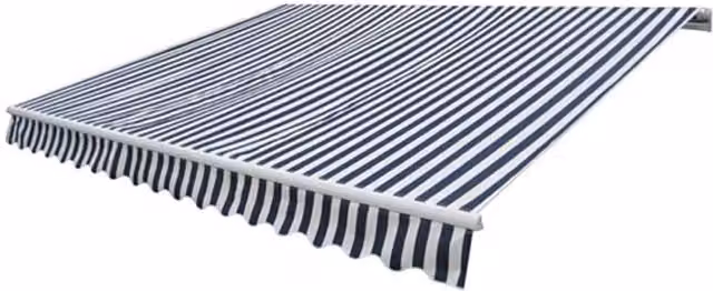Berkfield Home Manual Operated Folding Awning, Blue and White Striped, Width: 300 cm – 1