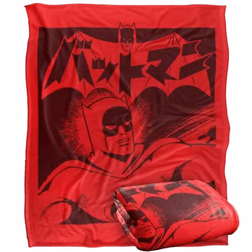 Warner Bros. Batman Kanji Logo Super Soft Fleece Throw Blanket, Multicolour, W: 127 cm x L: 152 cm