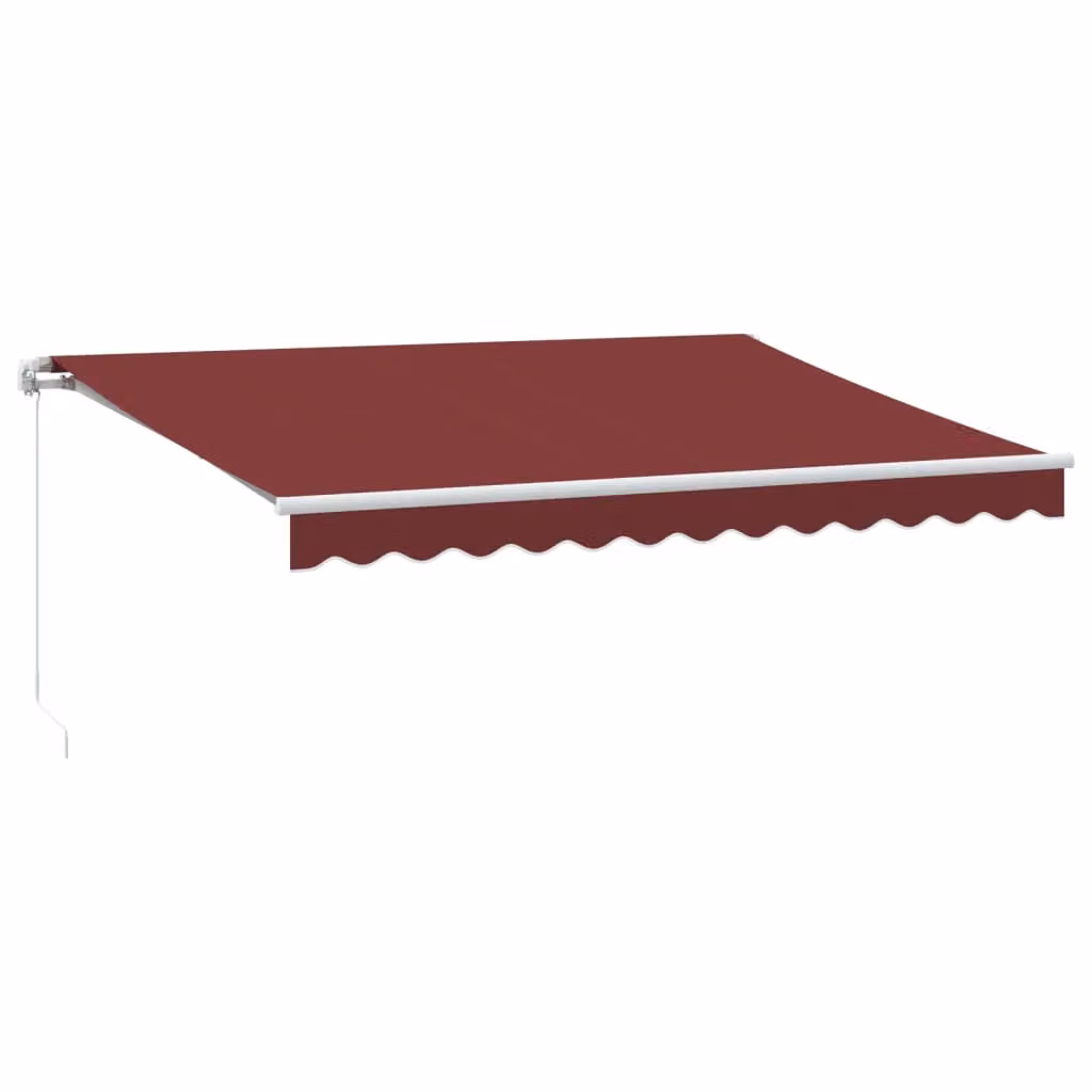 Berkfield Home Manual Retractable Awning in Burgundy and Black, W/D/H: 350 x 250 cm – 2