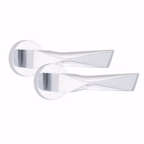 Golden Grace Aura Door Handles on Round Rose in Polished Chrome, 1 Pair – 1