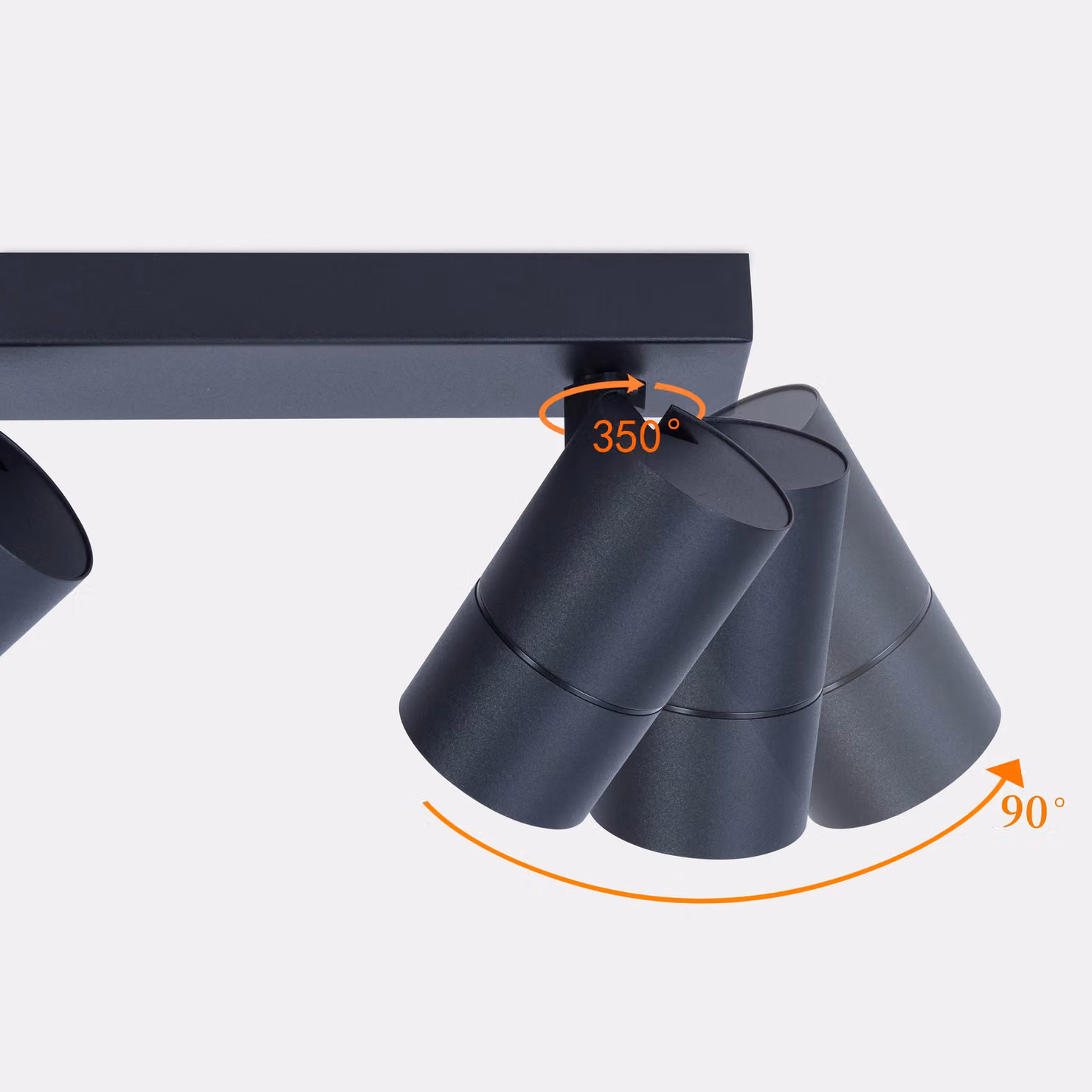 Harper Living 2 Way Adjustable GU10 Ceiling Spotlight Bar in Black – 4