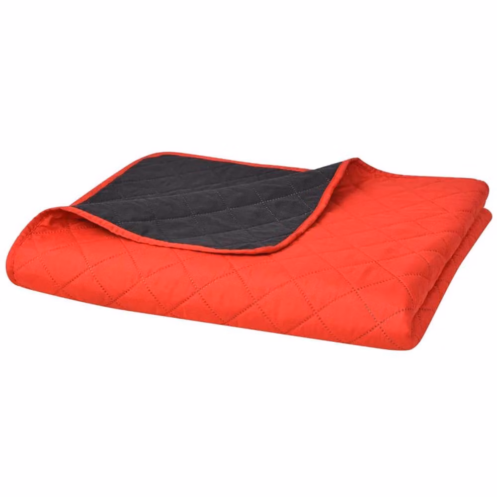 Berkfield Home Reversible Quilted Bedspread in Red and Black, W/D/H: 170 x 210 cm – 2
