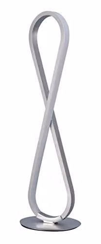 Netlighting Bucle LED Table Lamp, 18W Warm White, Polished Chrome and Transparent Acrylic, H 50.5 x W 15.0 x D 15.0 cm – 1