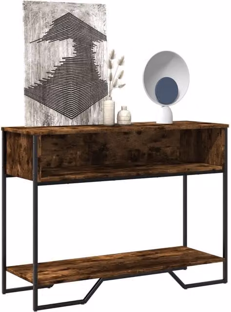 Berkfield Home Smoked Oak Console Table in Brown, W/D/H: 100 x 35 x 74.5 cm – 1