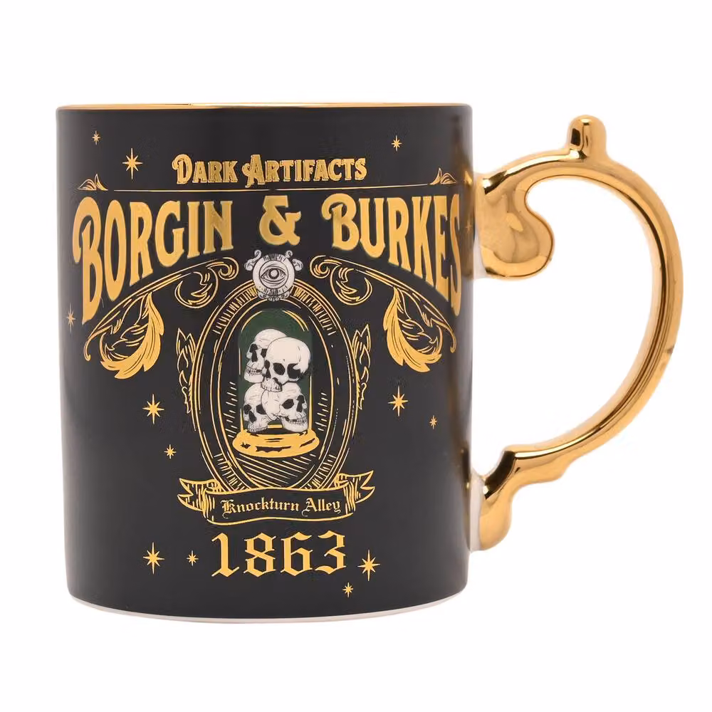 Widdop and Co Harry Potter Borgin & Burkes Ceramic Mug in Black and Gold, 300ml – 3