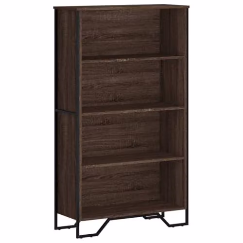 vidaXL Modern Brown Oak Bookcase in Engineered Wood, W: 80 cm, D: 31 cm, H: 137.5 cm – 1