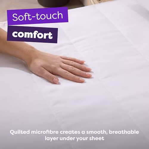 Slumberdown Cosy Nights Single Mattress Protector, White, W/D/H: 90 x 190 x 30 cm – 3