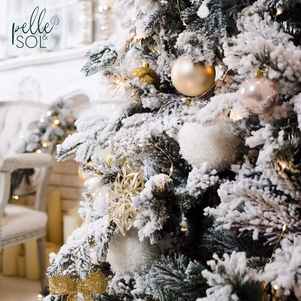 Pelle & Sol 6ft Snow Tipped Flocked Christmas Tree in White – 7