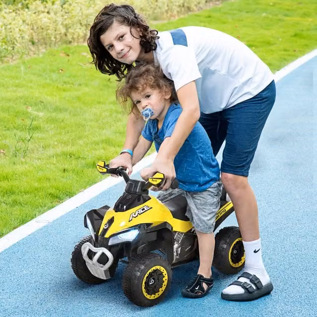 HOMCOM No Power Ride-On Slider with Music and Lights for 18-36 Months, Yellow