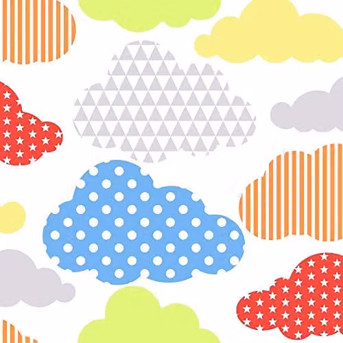 Superfresco Easy Marshmallow Dotty, Strip and Star Multicolour Cloud Print Paste the Wall Wallpaper – 1