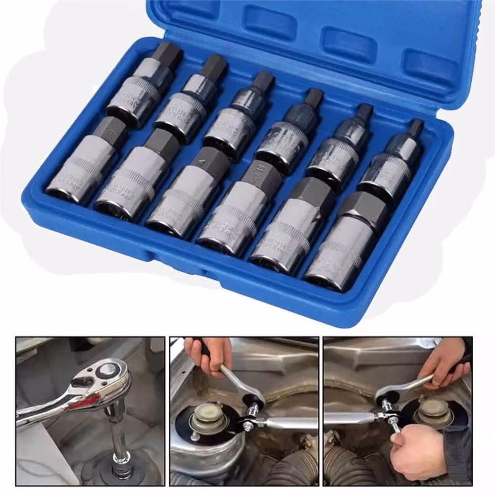 Ventryn 12pc 1/2 inch Drive Metric Hex Bit Socket Set, 5mm to 22mm, Silver – 2