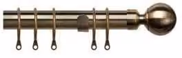 New Edge Blinds 25-28mm Ball End Metal Curtain Pole Set in Bronze Antique Brass, Width: 170 cm - 300 cm – 1