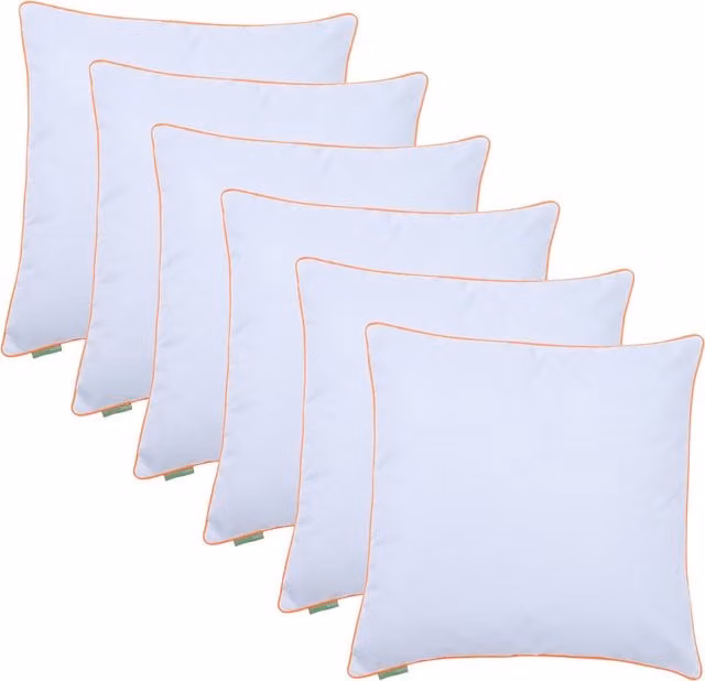 Gardenista Orange and White Square Garden Scatter Cushion Set of 6, W/D/H: 60 x 60 x 60 cm